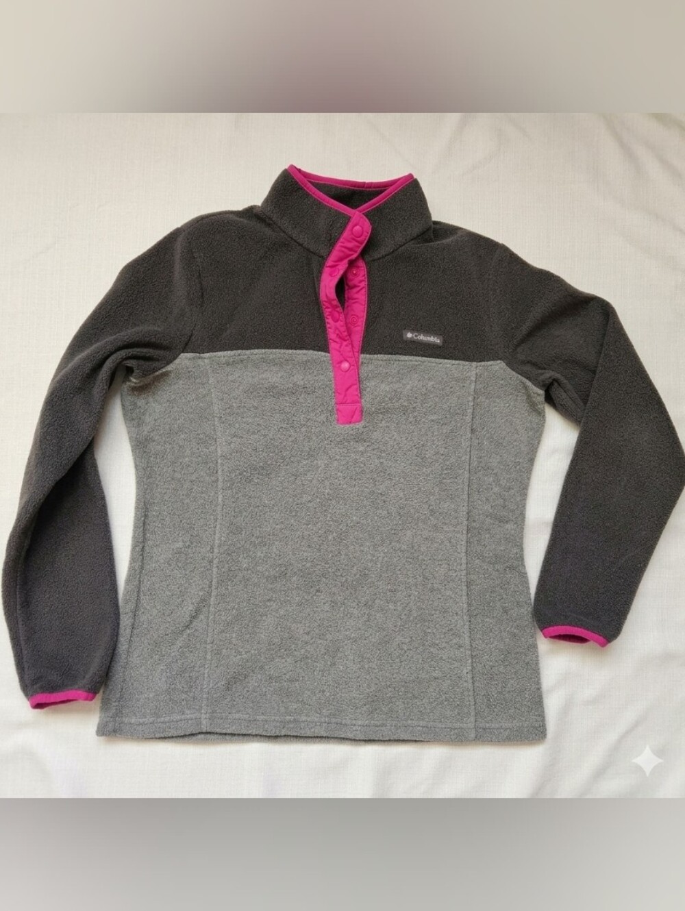 Columbia Benton Springs Half Snap Fleece Colorblock Pullover Jacket Grey M
